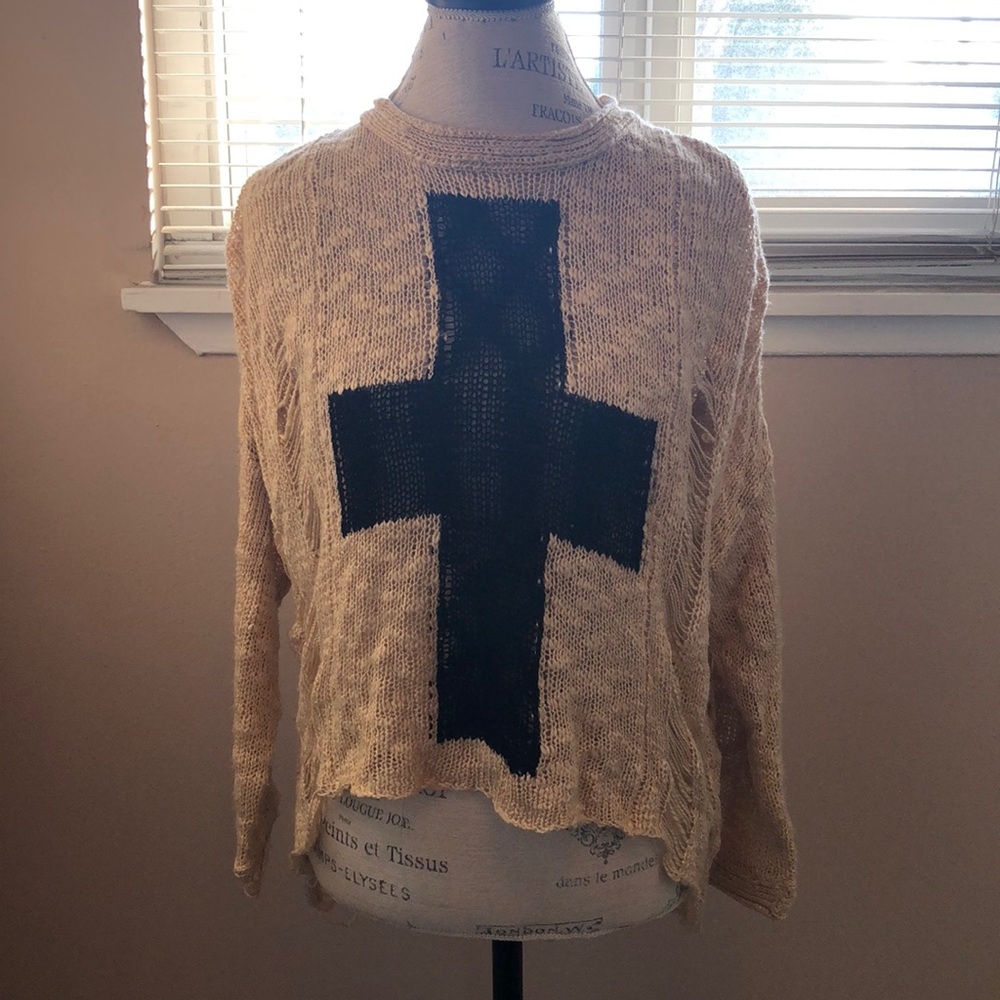 Distressed Cross Sweater!